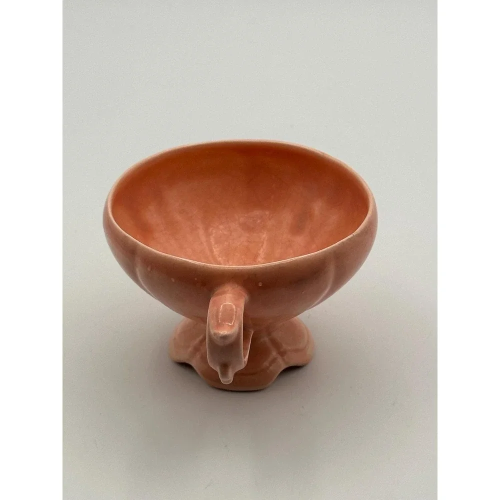 Vintage Loma Prod Peach Lusterware Pedestal Teacup Saucer Set